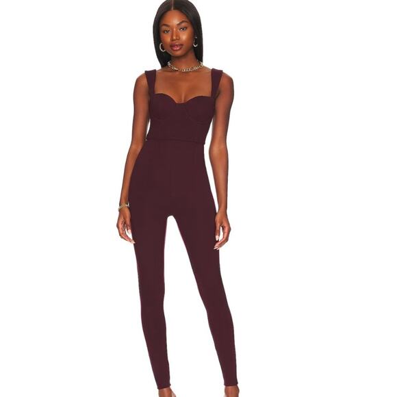 Lovers & Friends Scarlett Jumpsuit in Burgundy NWOT Size Small - Picture 1 of 3